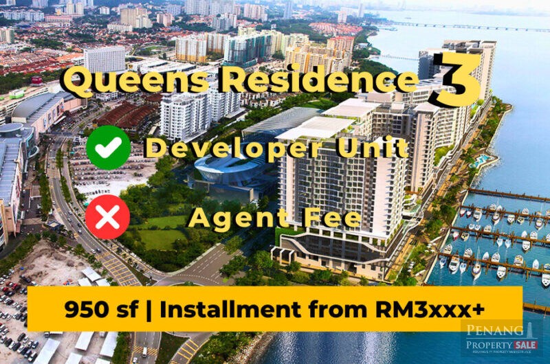 [950sf Dual Key]Queens Residence 3 New Development Near Queensbay Mall